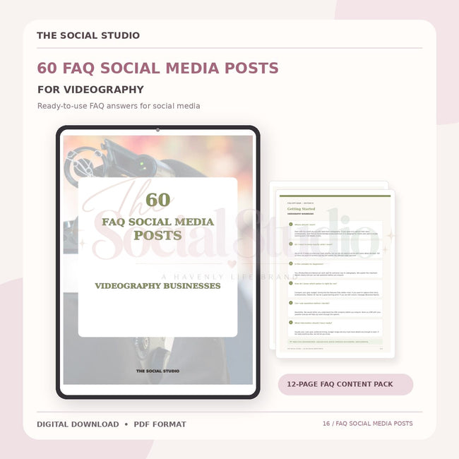 Videography – FAQ Social Media Post Pack | The Social Studio