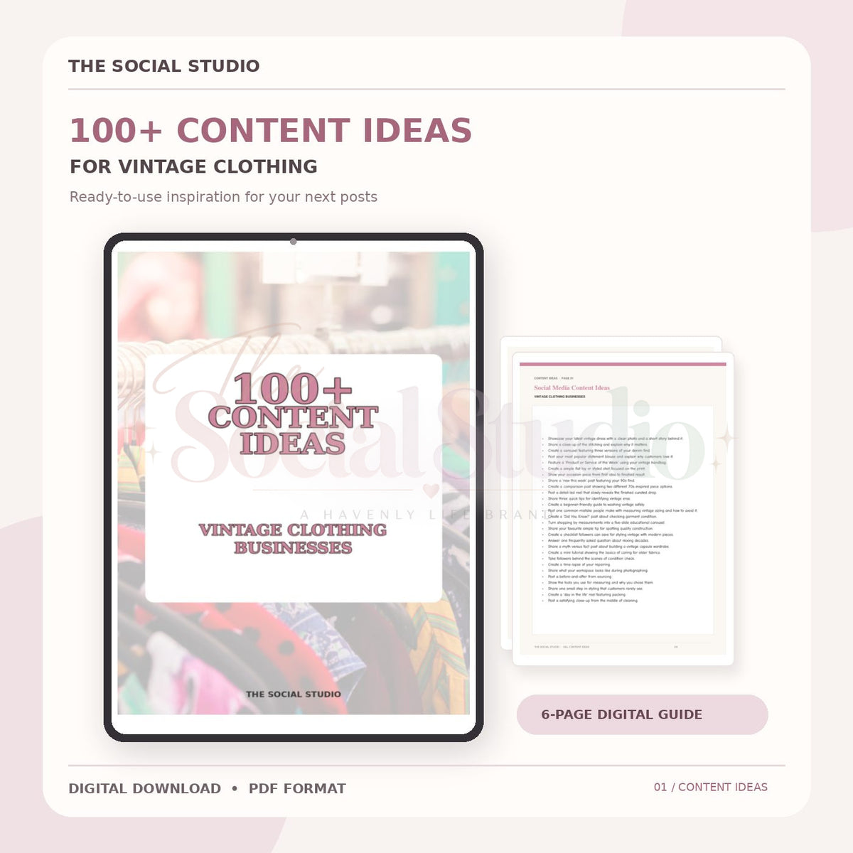 Vintage Clothing – Content Ideas Pack | The Social Studio