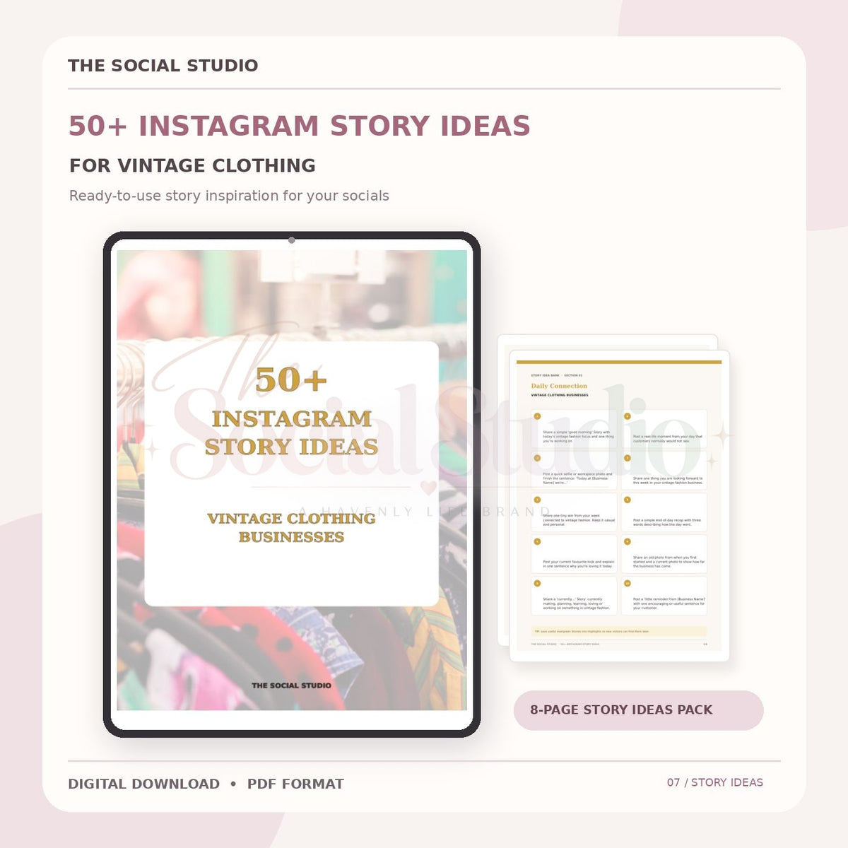 Vintage Clothing – Instagram Story Ideas Pack | The Social Studio