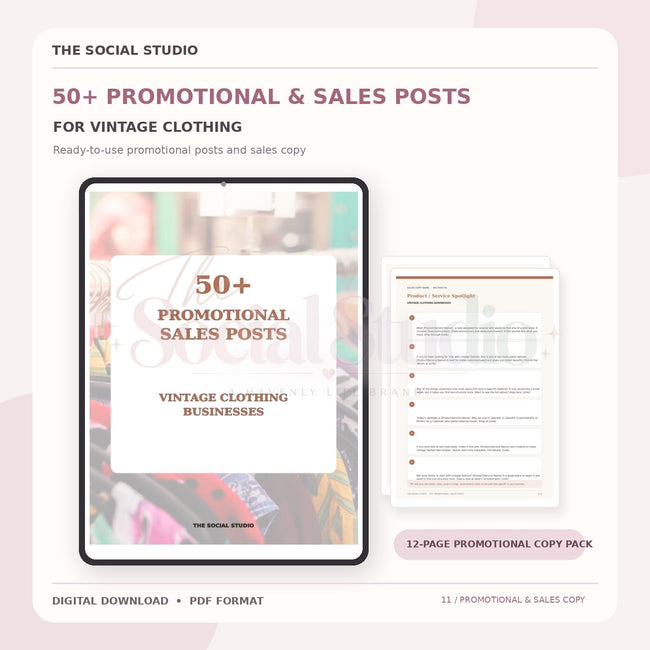 Vintage Clothing – Promotional & Sales Post Templates | The Social Studio