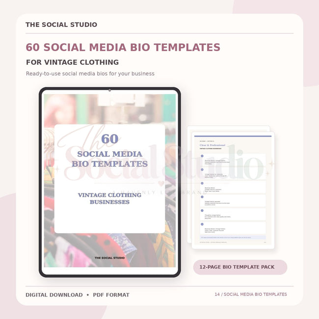 Vintage Clothing – Social Media Bio Templates | The Social Studio