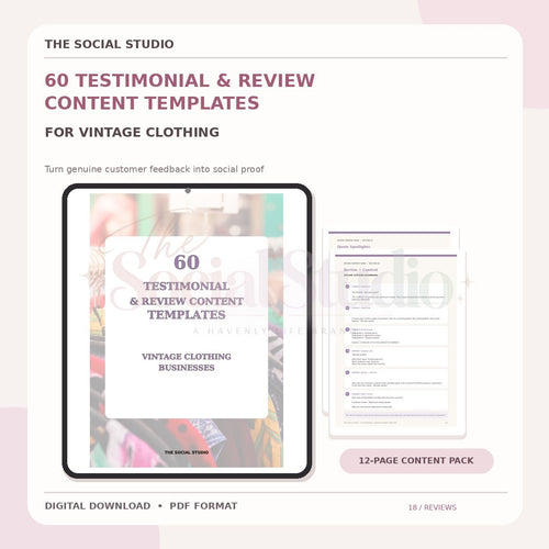 Vintage Clothing – Testimonial & Review Content Templates