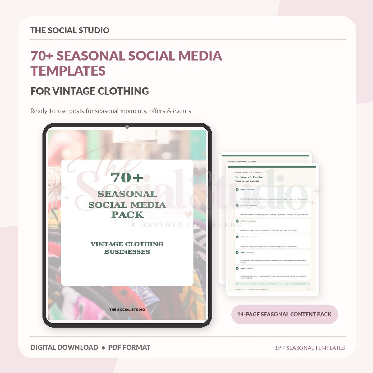 Vintage Clothing – Seasonal Social Media Pack | The Social Studio