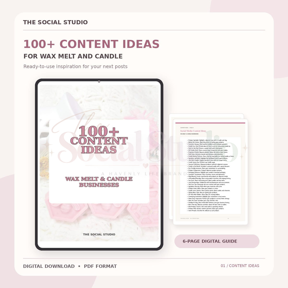 Wax Melts & Candles – Content Ideas Pack | The Social Studio