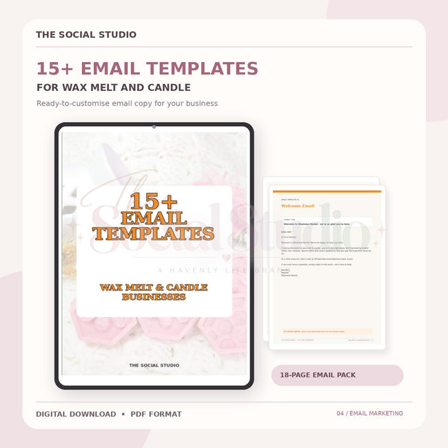 Wax Melts & Candles – Email Templates Pack | The Social Studio