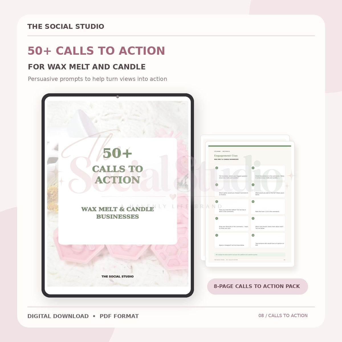 Wax Melts & Candles – Calls to Action Pack | The Social Studio