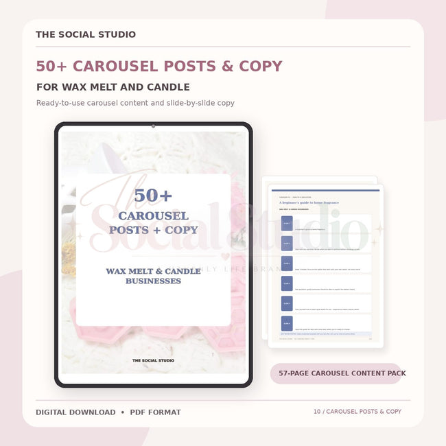 Wax Melts & Candles – Carousel Ideas & Copy Pack | The Social Studio