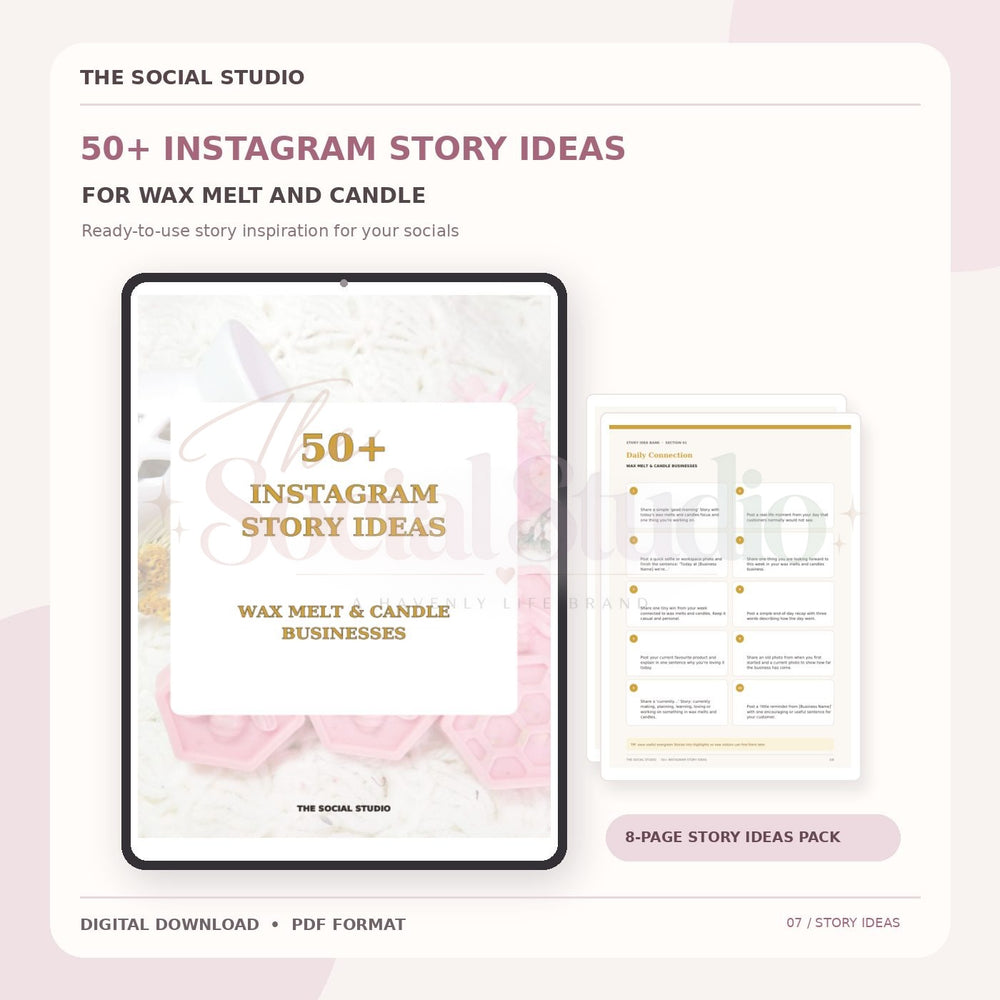 Wax Melts & Candles – Instagram Story Ideas Pack | The Social Studio