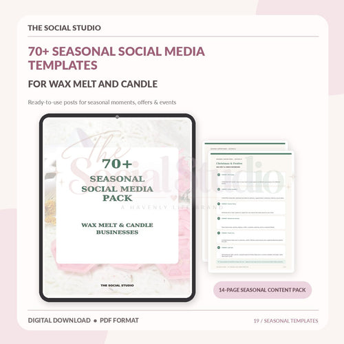 Wax Melts & Candles – Seasonal Social Media Pack | The Social Studio