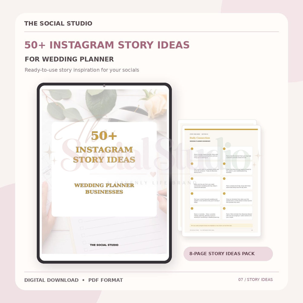 Wedding Planner – Instagram Story Ideas Pack | The Social Studio