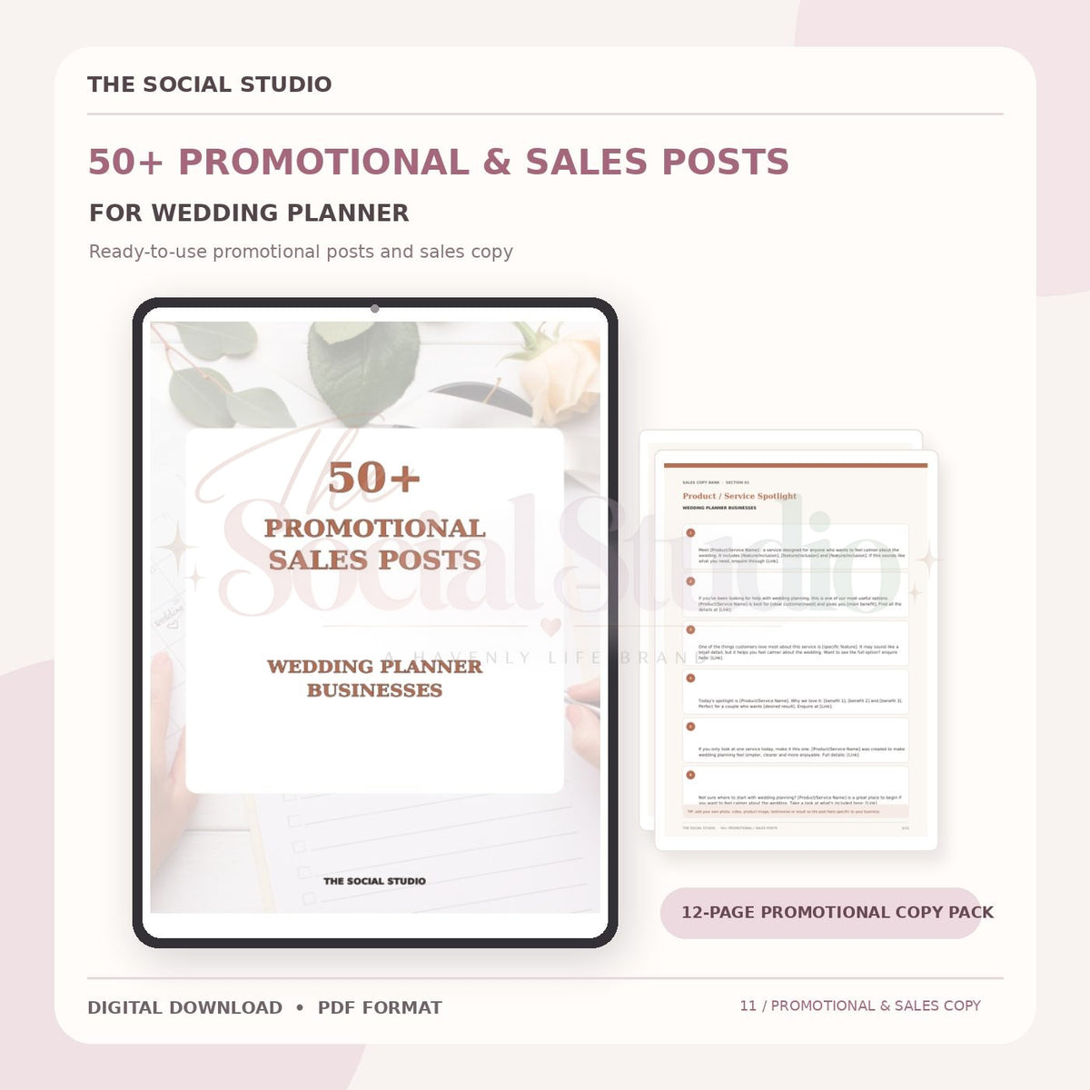 Wedding Planner – Promotional & Sales Post Templates | The Social Studio