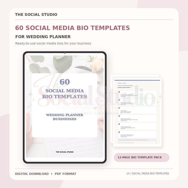 Wedding Planner – Social Media Bio Templates | The Social Studio