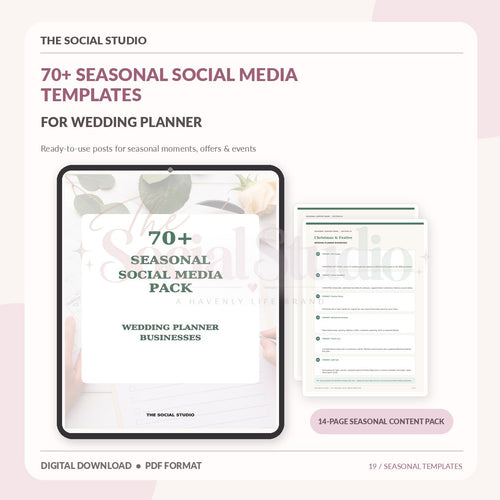 Wedding Planner – Seasonal Social Media Pack | The Social Studio