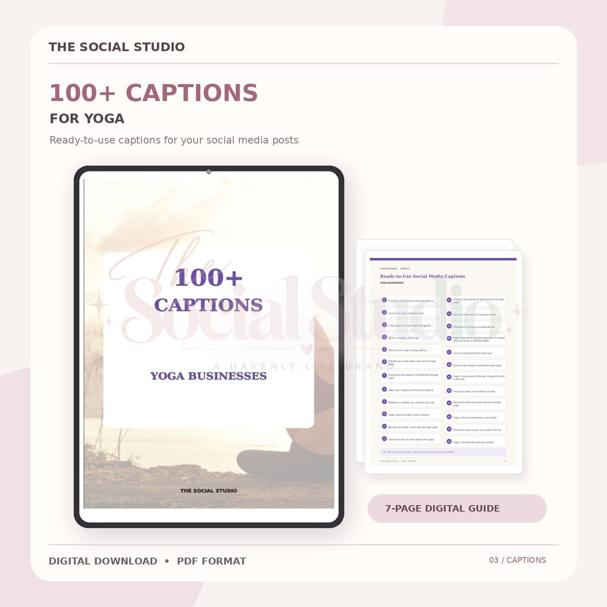 Yoga – Caption Pack | The Social Studio
