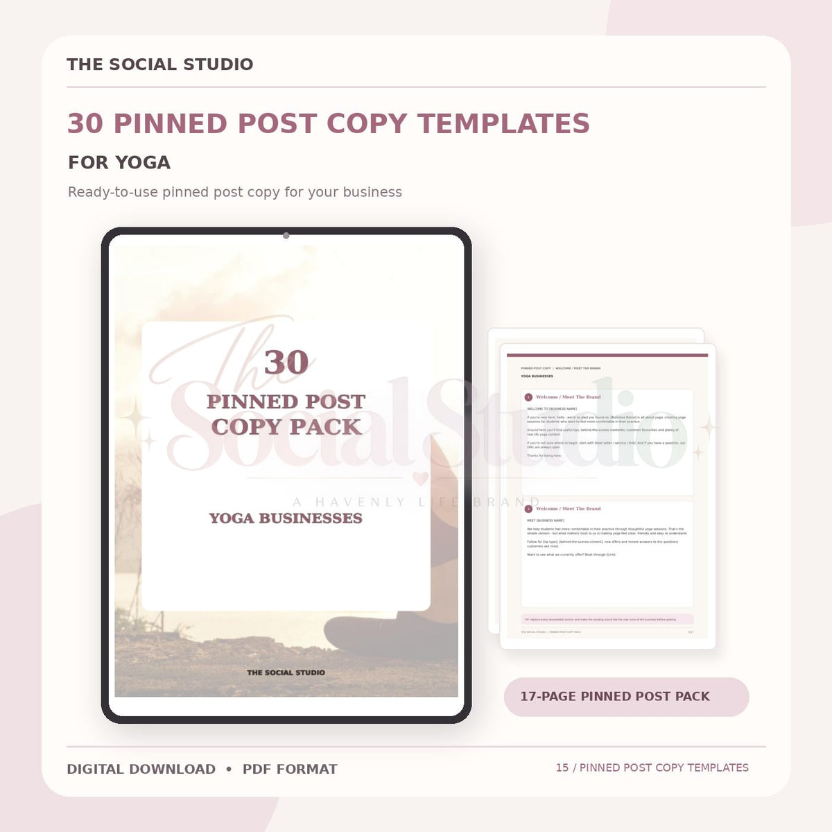 Yoga – Pinned Post Copy Pack | The Social Studio
