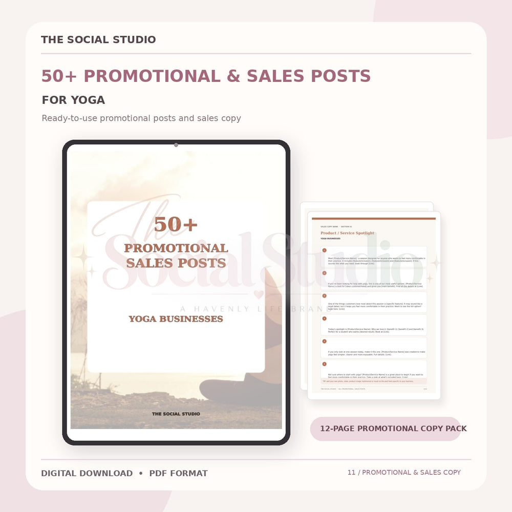 Yoga – Promotional & Sales Post Templates | The Social Studio
