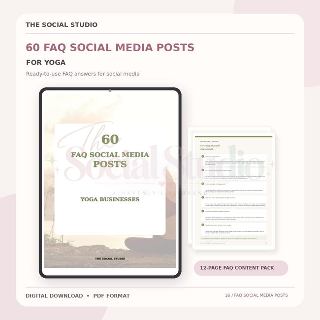 Yoga – FAQ Social Media Post Pack | The Social Studio